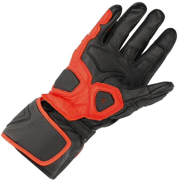 Richa Stradale Long Leather Gloves Black / White / Red  - FREE UK Shipping, FREE 365 Day Returns | Moto Central