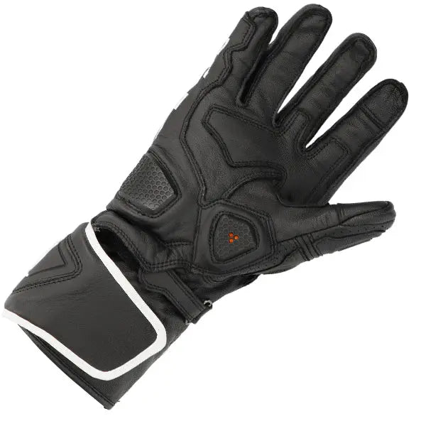 Richa Stradale Long Leather Gloves Black / White  - FREE UK Shipping, FREE 365 Day Returns | Moto Central