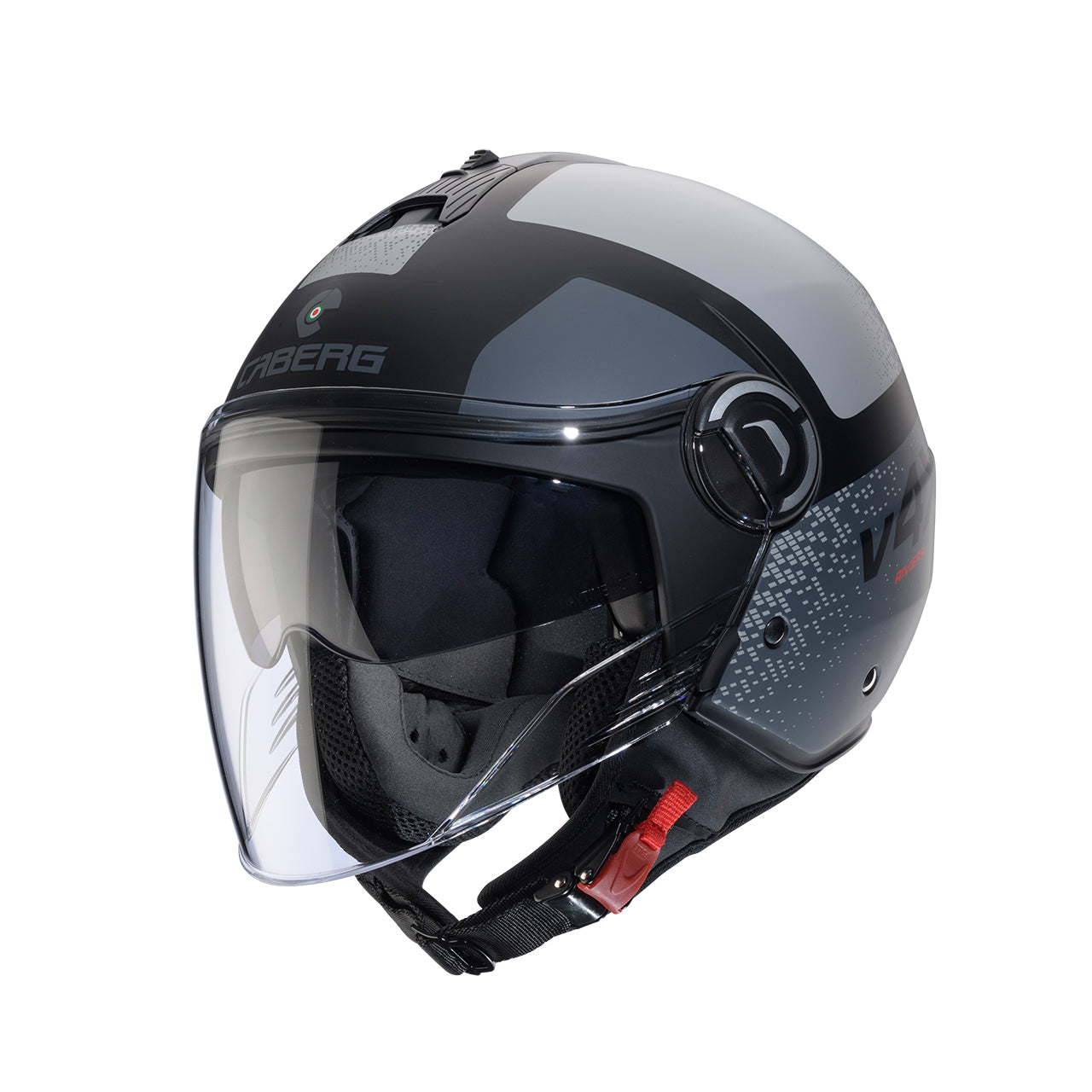 Caberg Riviera V4X Alpha Open Face Helmet Matt Black / Anthracite / Grey  - FREE UK Shipping, FREE 365 Day Returns | Moto Central