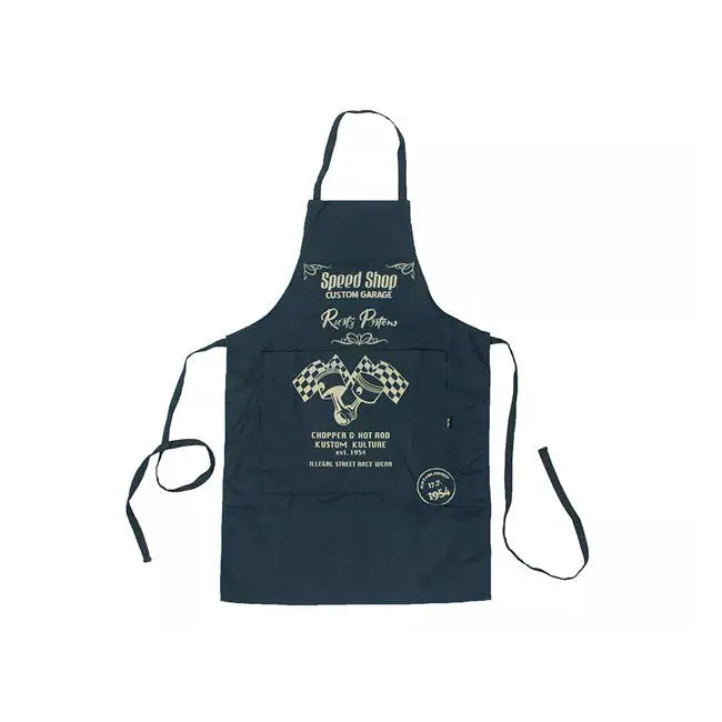 Rusty Pistons Besso Apron Blue  - FREE UK Shipping, FREE 365 Day Returns | Moto Central