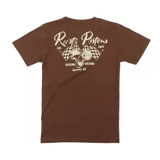 Rusty Pistons Carson T-Shirt Brown  - FREE UK Shipping, FREE 365 Day Returns | Moto Central