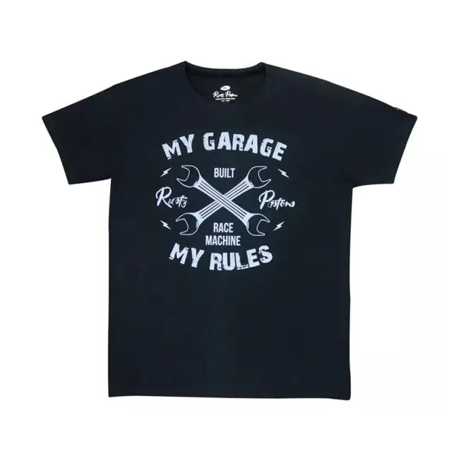 Rusty Pistons Garage T-Shirt Black  - FREE UK Shipping, FREE 365 Day Returns | Moto Central