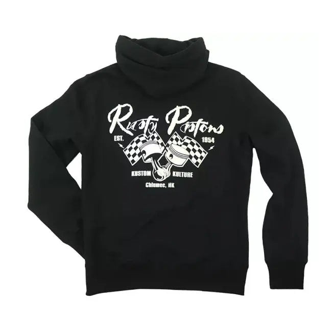 Rusty Pistons Riggins Zip Hoodie Black  - FREE UK Shipping, FREE 365 Day Returns | Moto Central