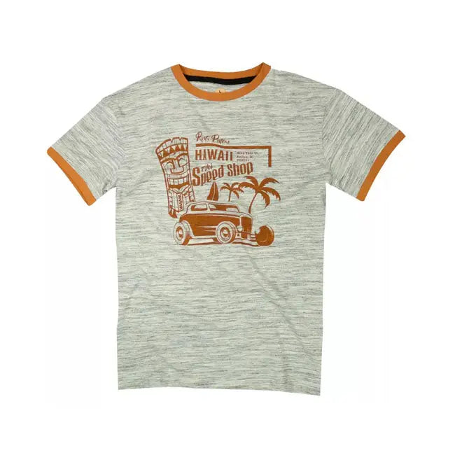 Rusty Pistons Tiki T-Shirt Grey  - FREE UK Shipping, FREE 365 Day Returns | Moto Central