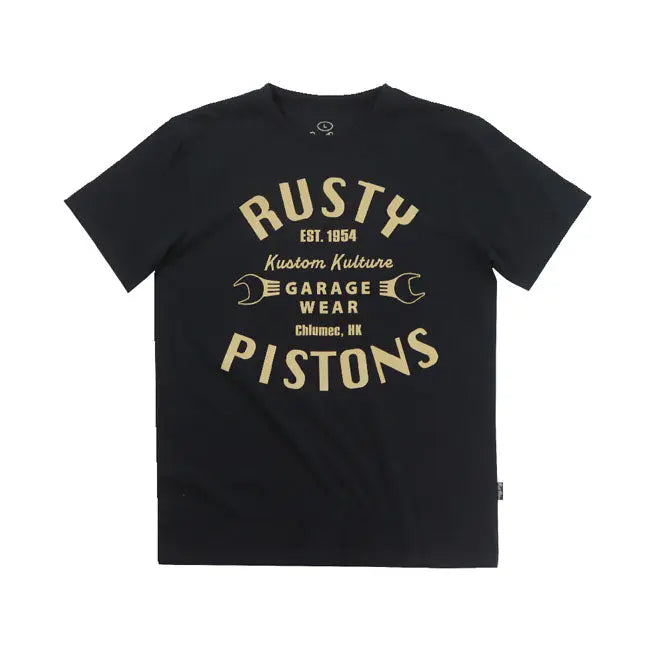 Rusty Pistons Vista T-Shirt Black  - FREE UK Shipping, FREE 365 Day Returns | Moto Central