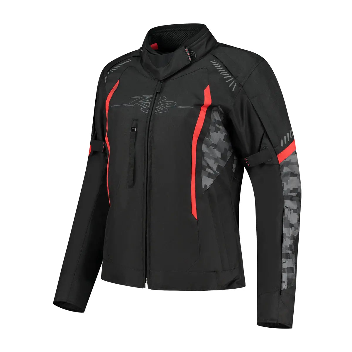 Rusty Stitches Ashley Ladies Textile Jacket Black / Pixel / Red - FREE UK Shipping, FREE 365 Day Returns | Moto Central