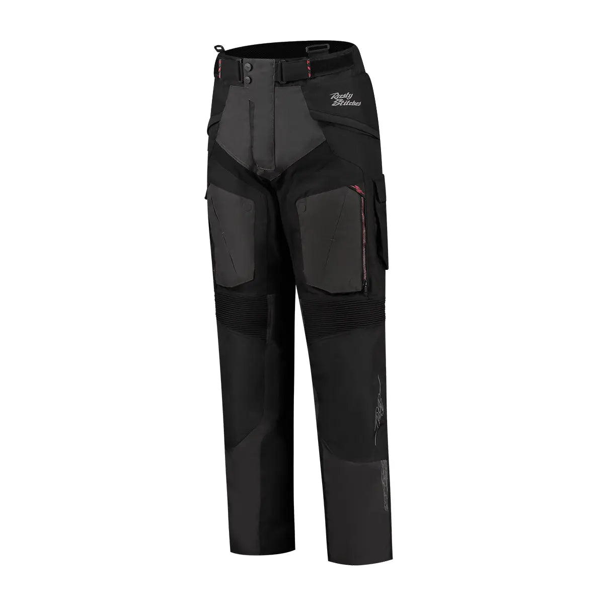 Rusty Stitches Cliff Textile Trouser Black / Grey / Red - FREE UK Shipping, FREE 365 Day Returns | Moto Central