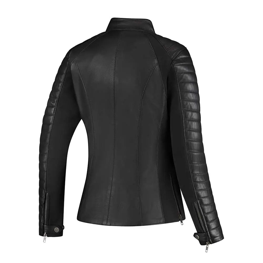 Rusty Stitches Donna Ladies Leather Jacket Black - FREE UK Shipping, FREE 365 Day Returns | Moto Central