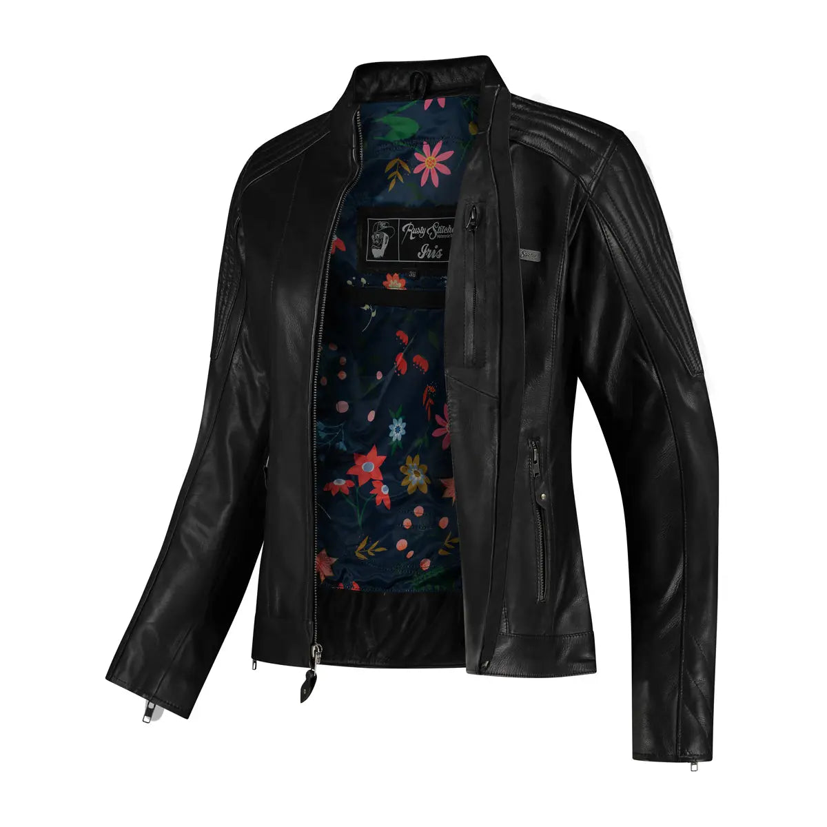 Rusty Stitches Iris Ladies Leather Jacket Black - FREE UK Shipping, FREE 365 Day Returns | Moto Central