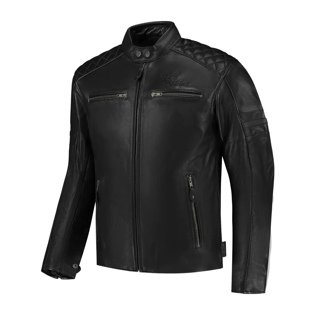 Rusty Stitches Jari V2 Leather Jacket Black - FREE UK Shipping, FREE 365 Day Returns | Moto Central