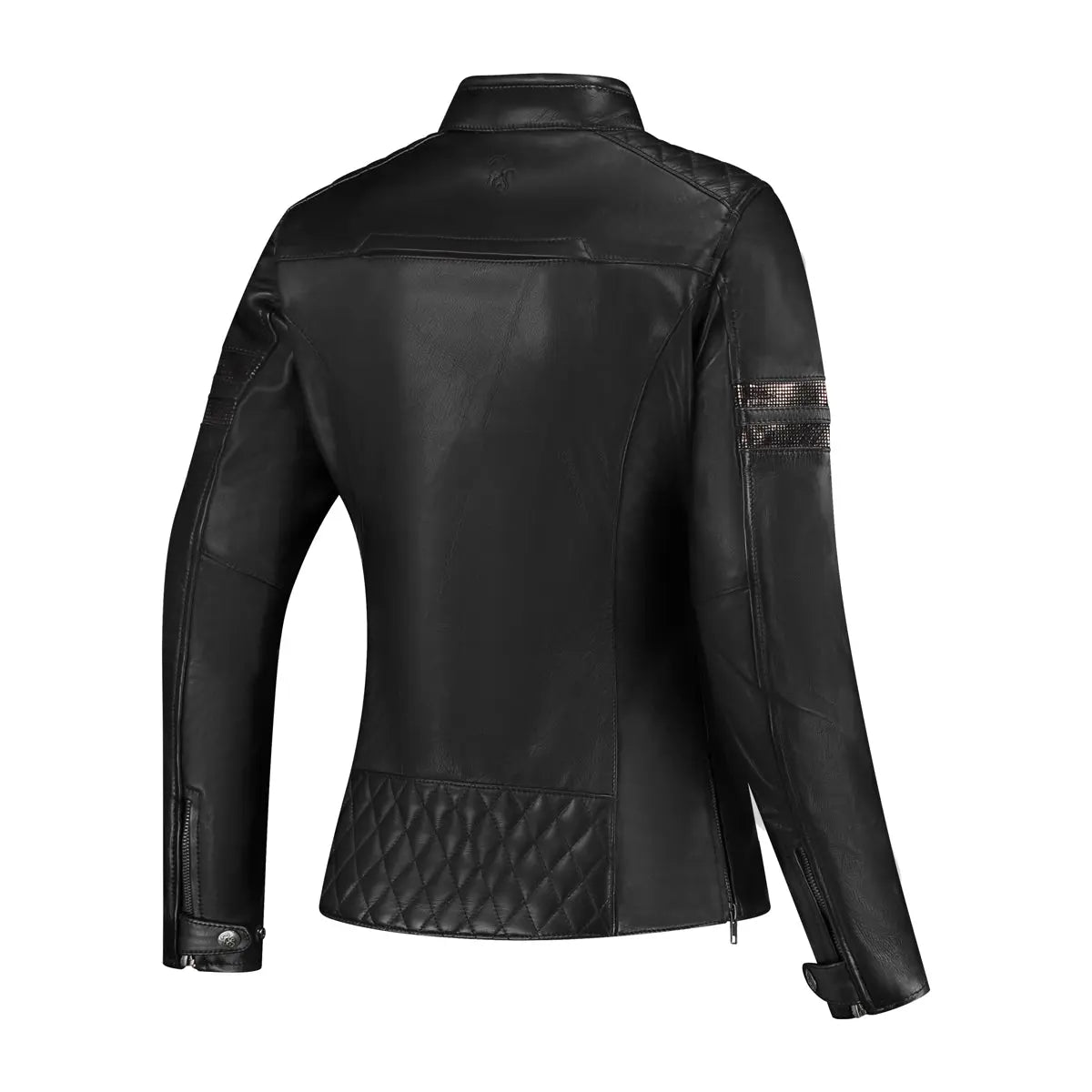 Rusty Stitches Joyce V2 Ladies Leather Jacket Black / Glitter - FREE UK Shipping, FREE 365 Day Returns | Moto Central