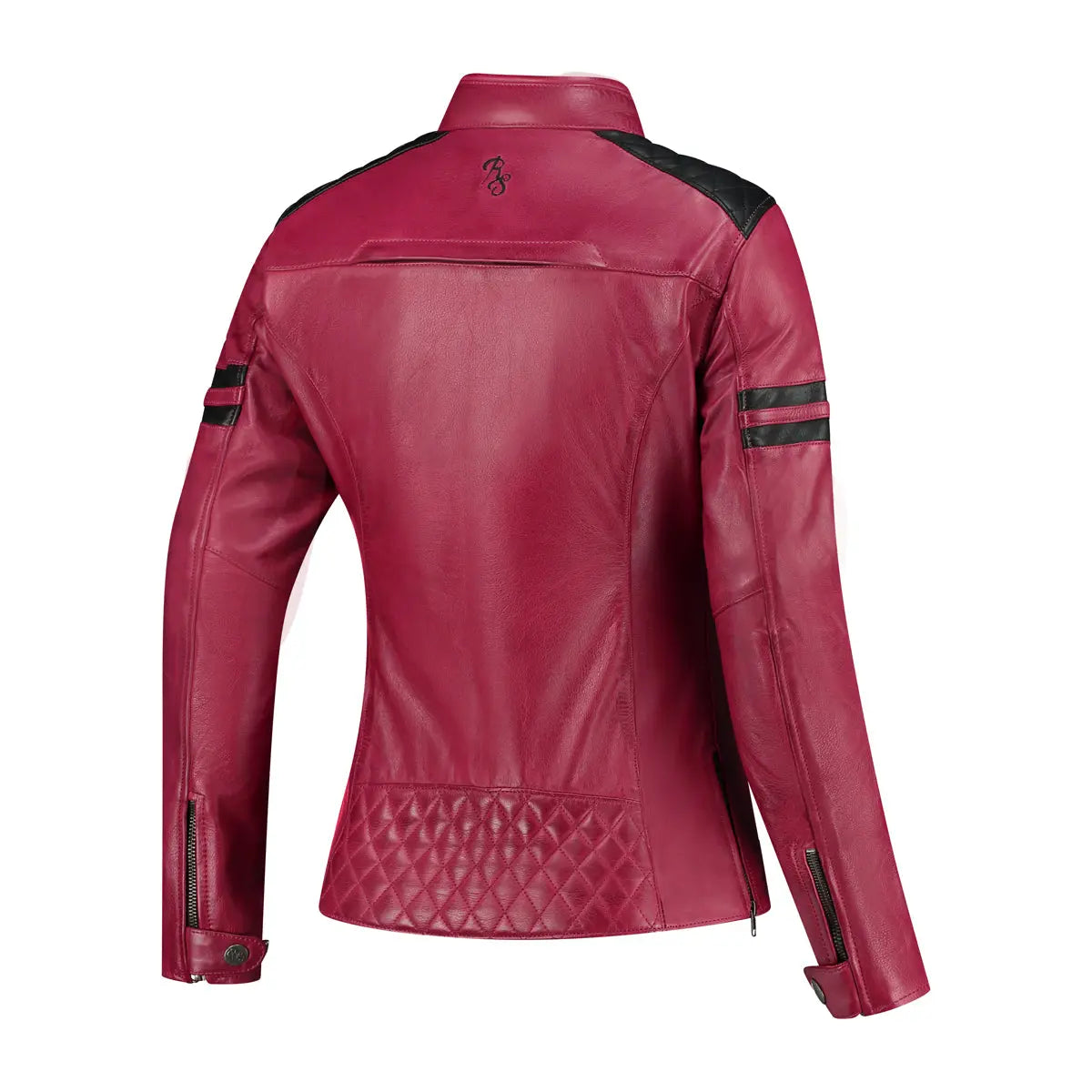 Rusty Stitches Joyce V2 Ladies Leather Jacket Cherry / Black - FREE UK Shipping, FREE 365 Day Returns | Moto Central