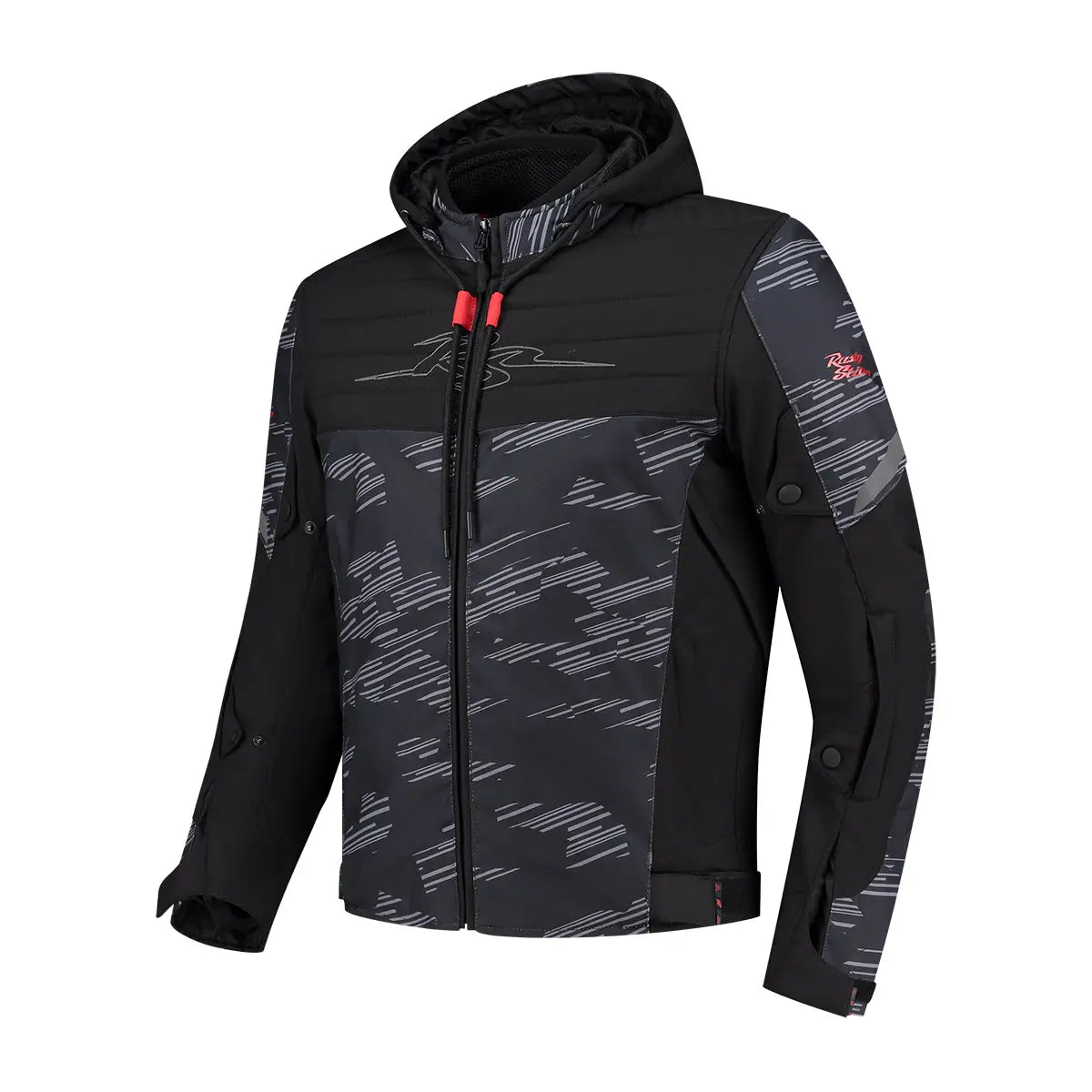 Rusty Stitches Liam Textile Jacket Black / Grey / Red - FREE UK Shipping, FREE 365 Day Returns | Moto Central