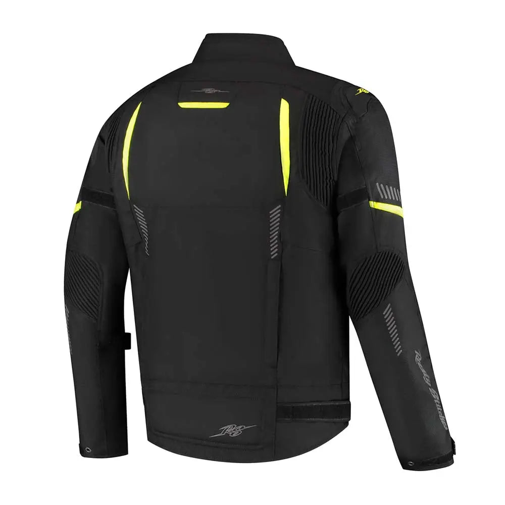 Rusty Stitches Pete Textile Jacket Black / Fluo Yellow - FREE UK Shipping, FREE 365 Day Returns | Moto Central