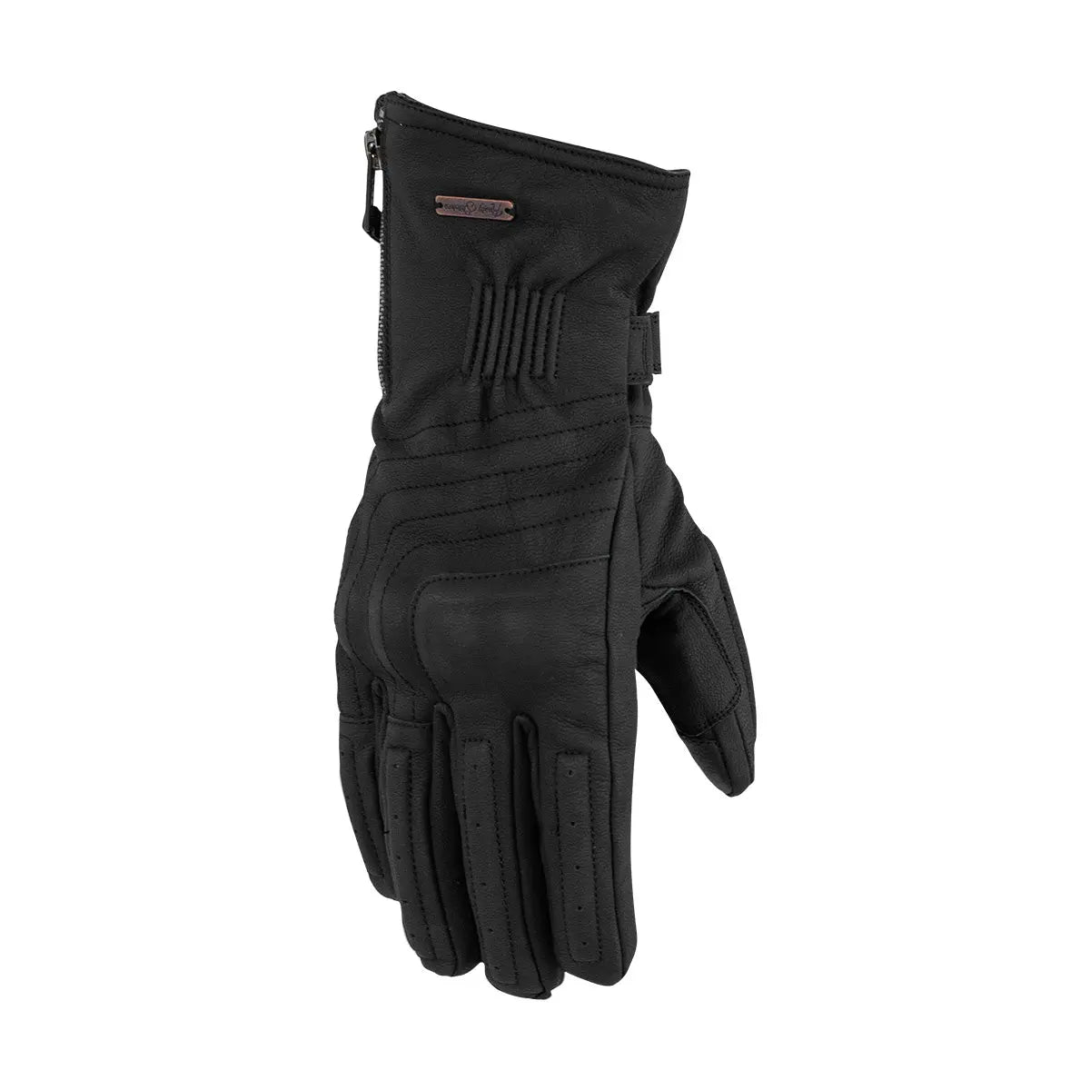 Rusty Stitches Ray Leather Gloves Black - FREE UK Shipping, FREE 365 Day Returns | Moto Central