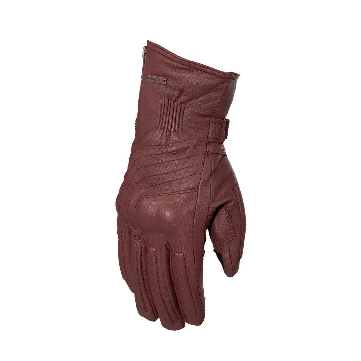 Rusty Stitches Ray Leather Gloves Maroon - FREE UK Shipping, FREE 365 Day Returns | Moto Central