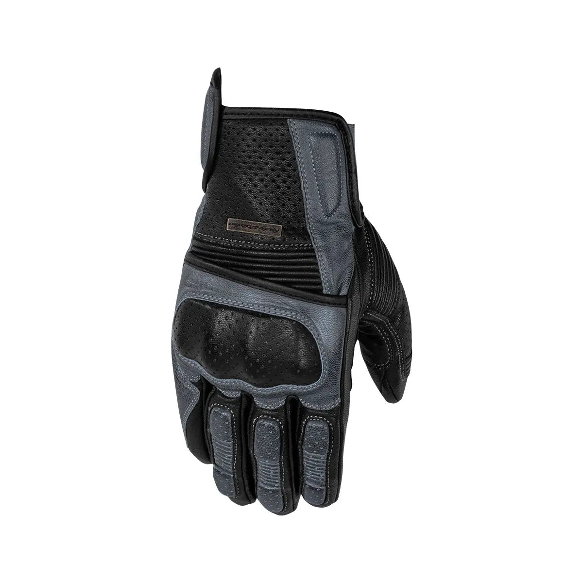 Rusty Stitches Zeke Leather Gloves Black / Grey - FREE UK Shipping, FREE 365 Day Returns | Moto Central