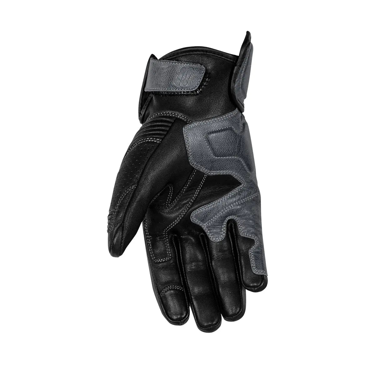 Rusty Stitches Zeke Leather Gloves Black / Grey - FREE UK Shipping, FREE 365 Day Returns | Moto Central