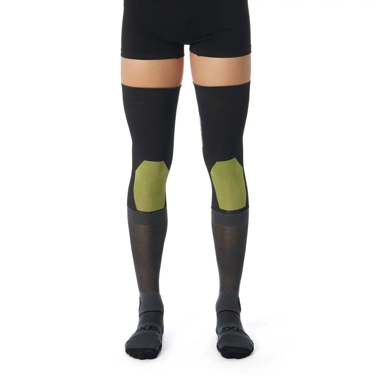 SIXS Knee Brace Socks Black / Grey - FREE UK Shipping, FREE 365 Day Returns | Moto Central