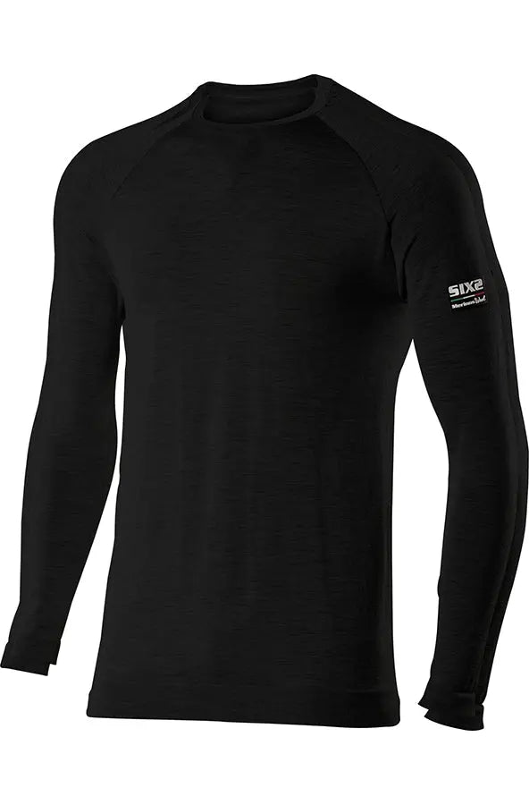 SIXS Merino Wool Long Sleeves Jersey Black - FREE UK Shipping, FREE 365 Day Returns | Moto Central