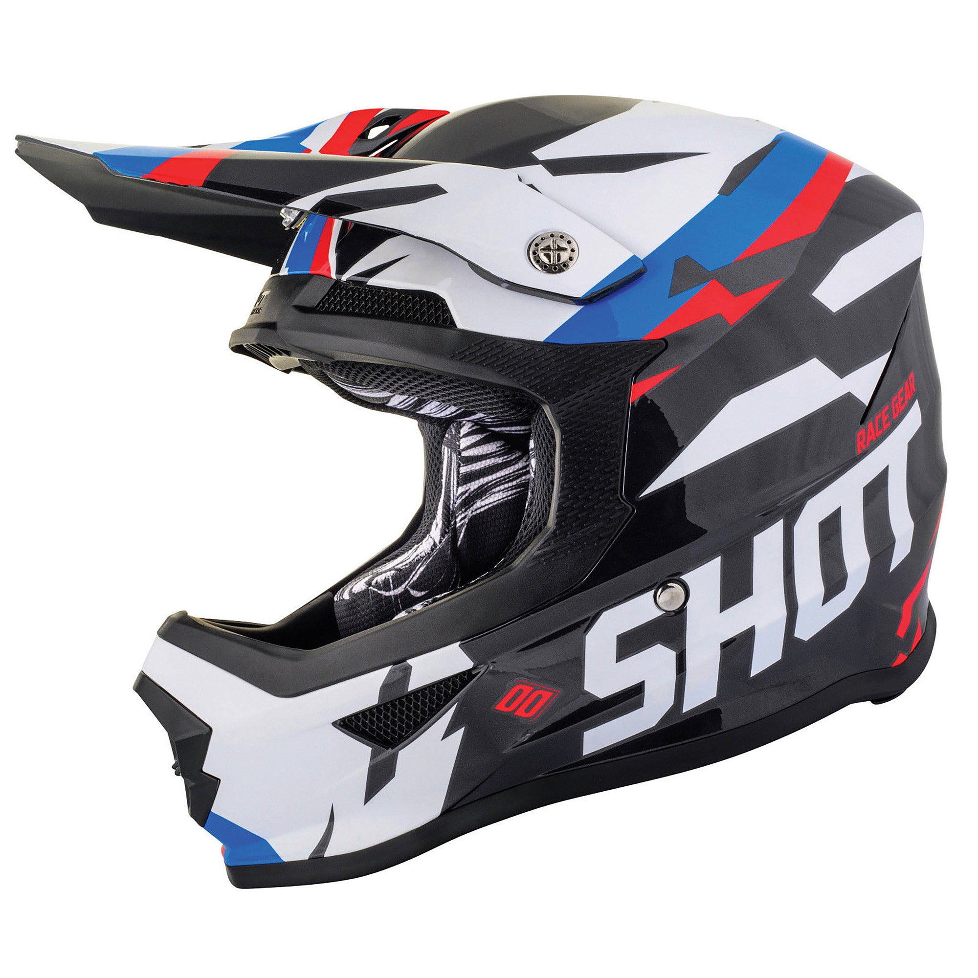 Shot Furious MX Helmet Score Black / Blue / Gloss Red  - FREE UK Delivery - Moto Central