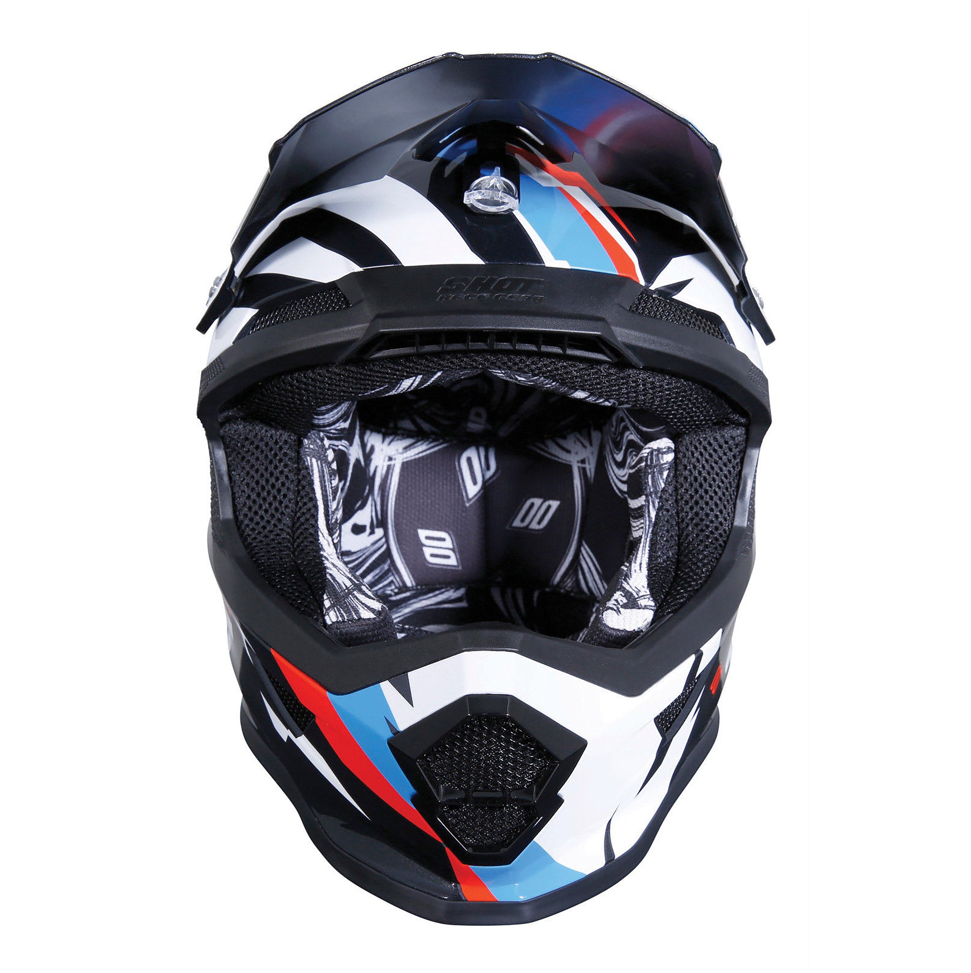 Shot Furious MX Helmet Score Black / Blue / Gloss Red  - FREE UK Delivery - Moto Central