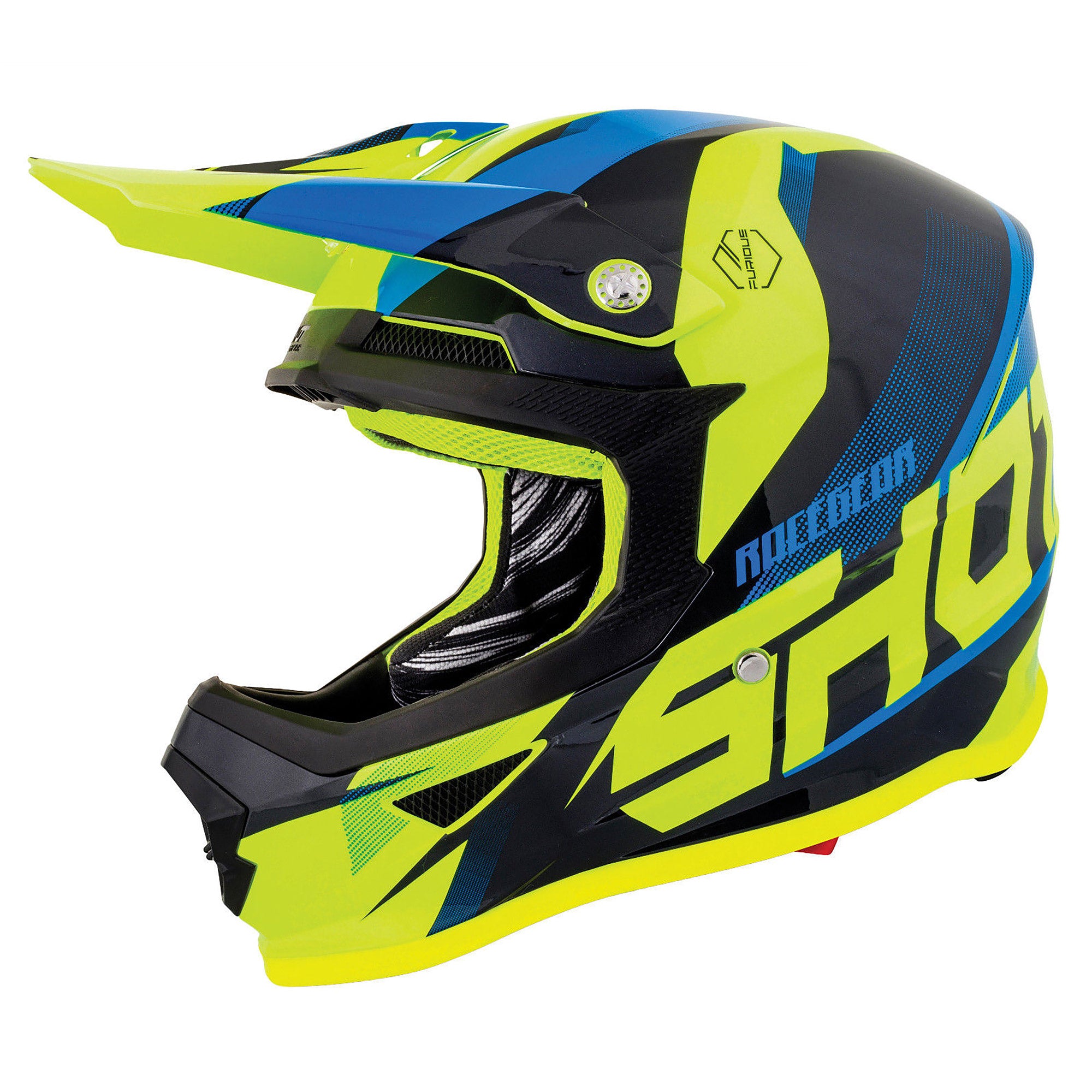 Shot Furious MX Helmet Ultimate Blue / Gloss Neon Yellow  - FREE UK Delivery - Moto Central