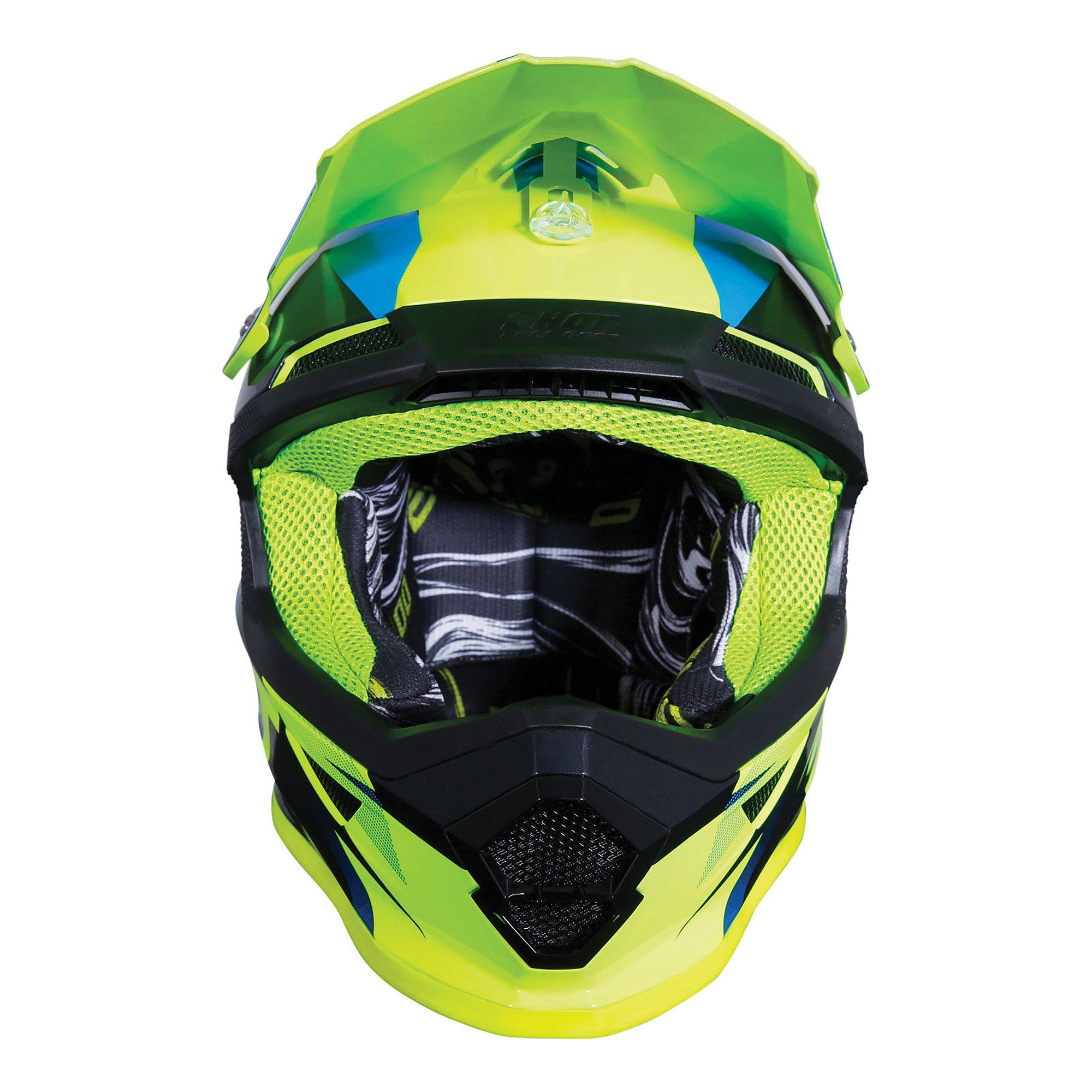 Shot Furious MX Helmet Ultimate Blue / Gloss Neon Yellow  - FREE UK Delivery - Moto Central