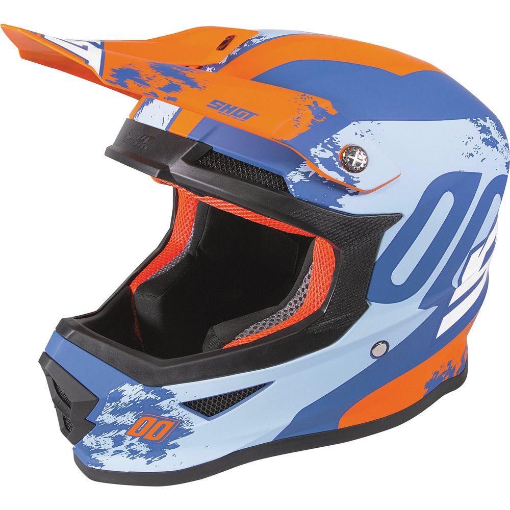 Shot Furious MX Helmet Shadow Blue / Matt Orange