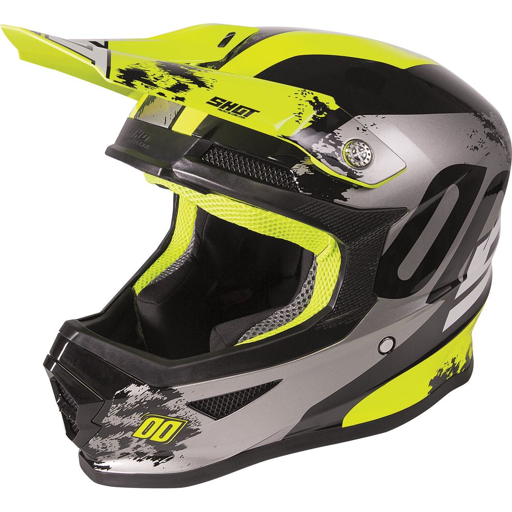 Shot Furious MX Helmet Shadow Glossy Neon Yellow