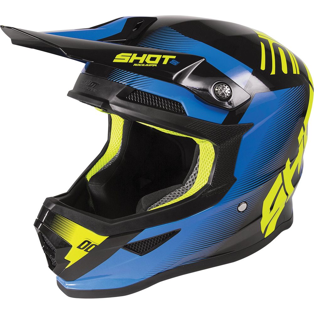 Shot Furious MX Helmet Trust Black / Blue / Glossy Neon Yellow