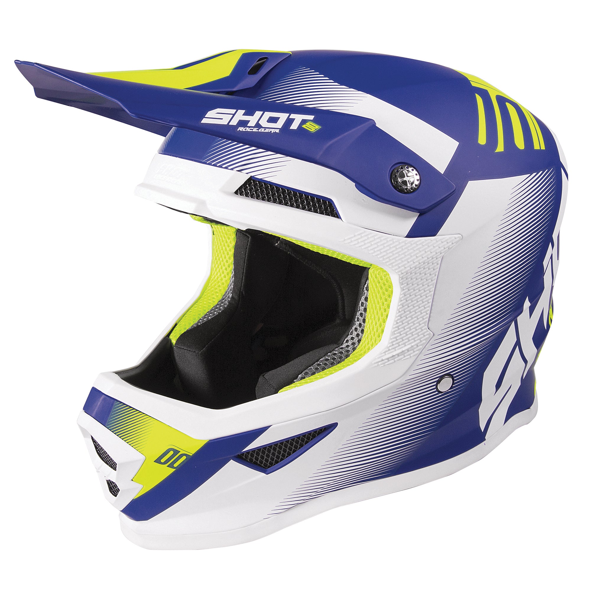 Shot Furious MX Helmet Trust Blue / Matt Neon Yellow  - FREE UK Delivery - Moto Central