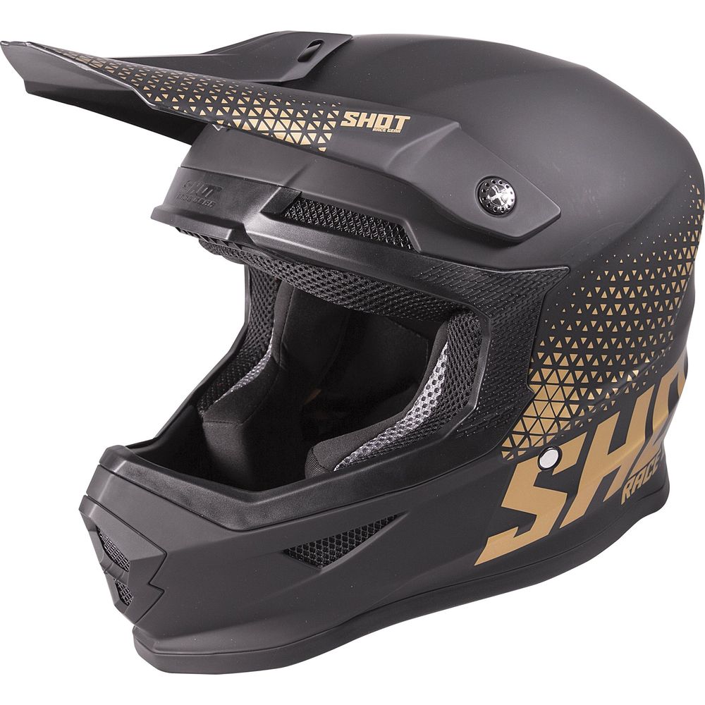 Shot Furious MX Helmet Raw Black / Matt Gold