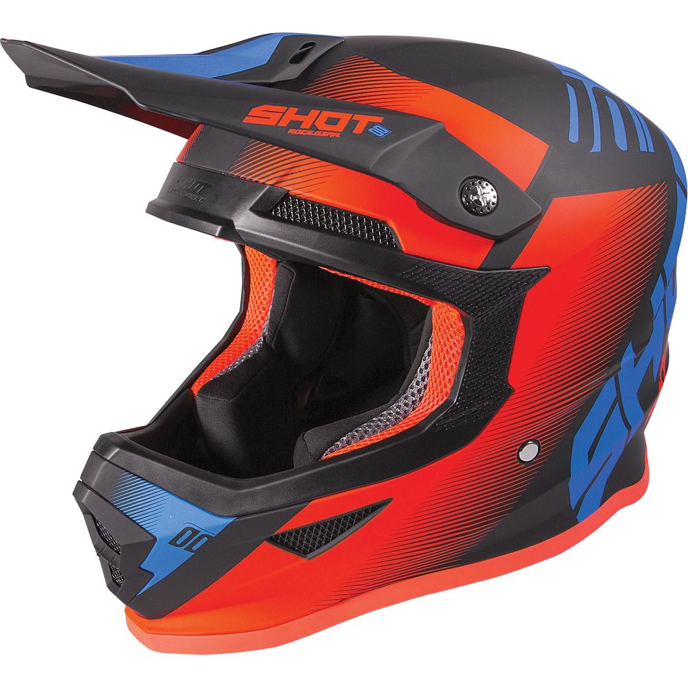 Shot Furious Kids MX Helmet Trust Blue / Glossy Neon Orange