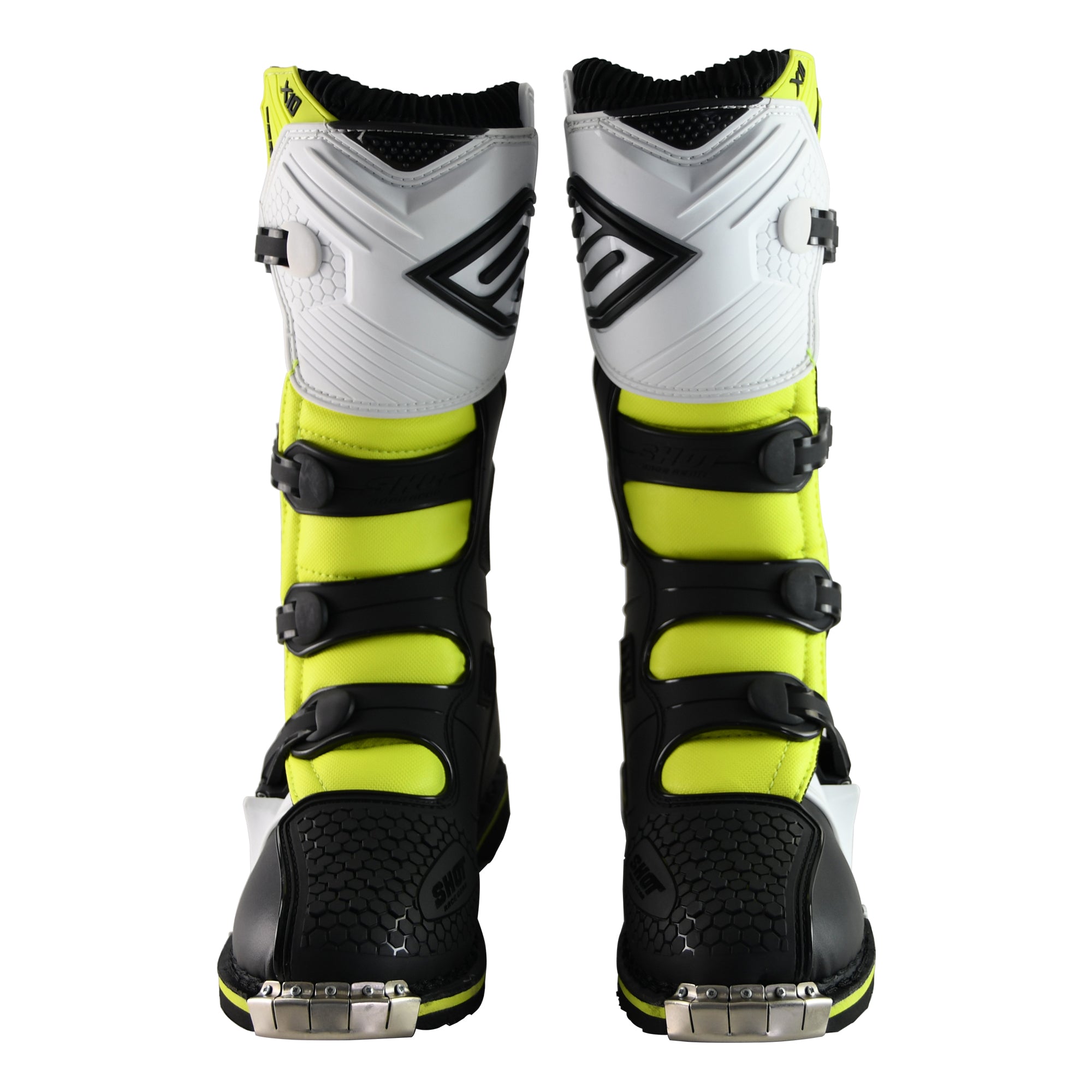 Shot X10 2.0 MX Boots Black / White / Yellow - FREE UK Shipping, FREE 365 Day Returns | Moto Central