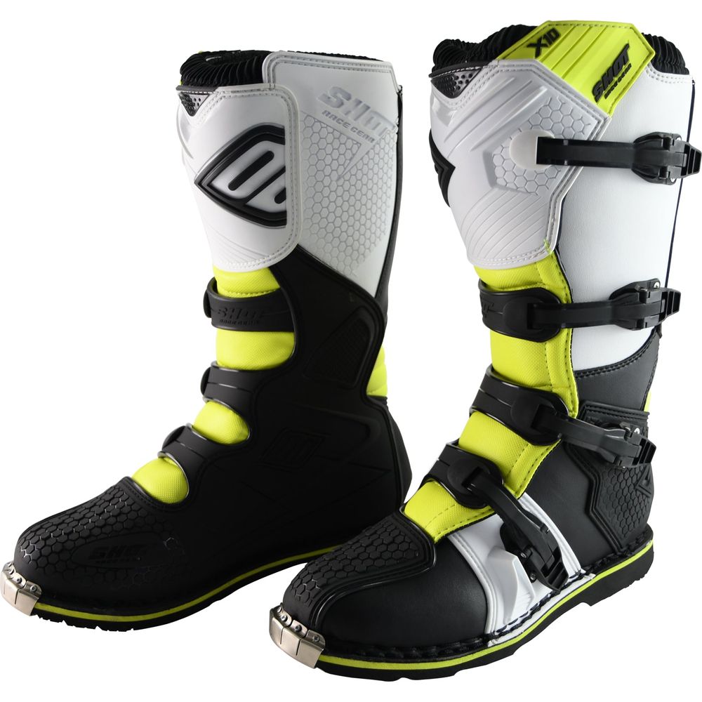 Shot X10 2.0 MX Boots Black / White / Yellow