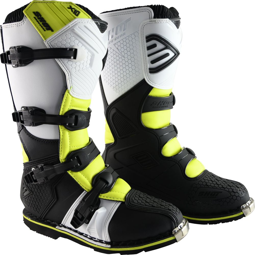 Shot X10 2.0 MX Boots Black / White / Yellow