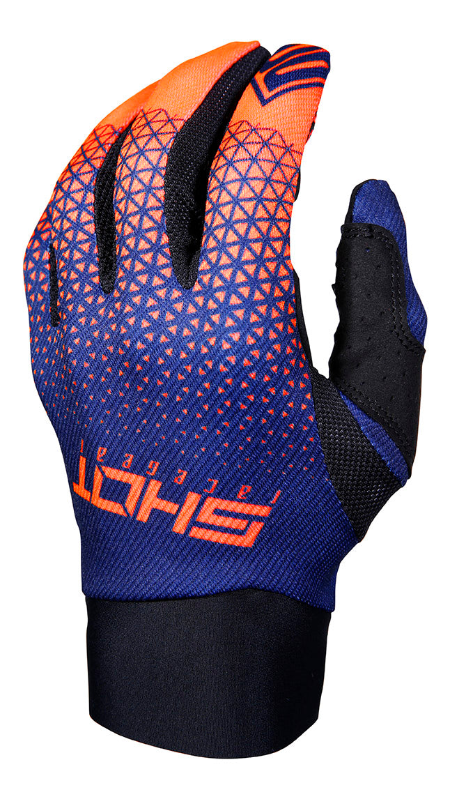 Shot Aerolite Delta Gloves Blue / Neon Orange - FREE UK Shipping, FREE 365 Day Returns | Moto Central