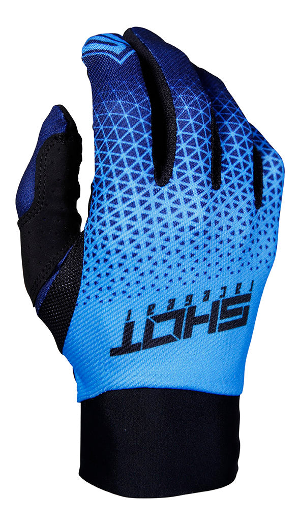 Shot Aerolite Delta Gloves Blue / Neon Orange - FREE UK Shipping, FREE 365 Day Returns | Moto Central