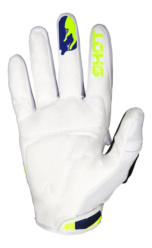 Shot Contact Counter Gloves Blue / Neon Yellow - FREE UK Shipping, FREE 365 Day Returns | Moto Central