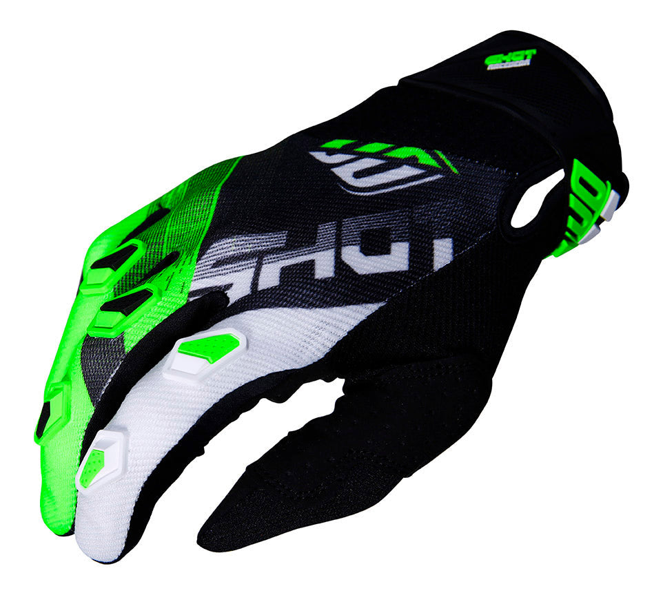 Shot Devo Ultimate Youth Gloves Black / Neon Green