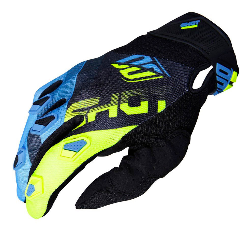 Shot Devo Ultimate Youth Gloves Blue / Neon Yellow