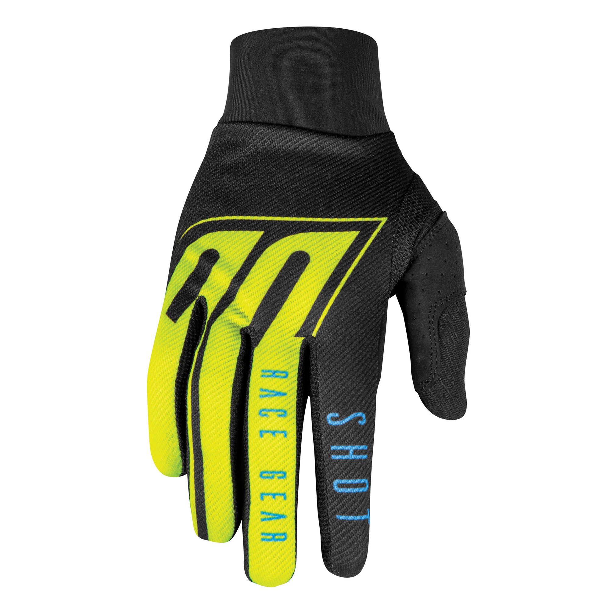 Shot Aerolite Gloves Blue / Neon Yellow  - FREE UK Delivery - Moto Central