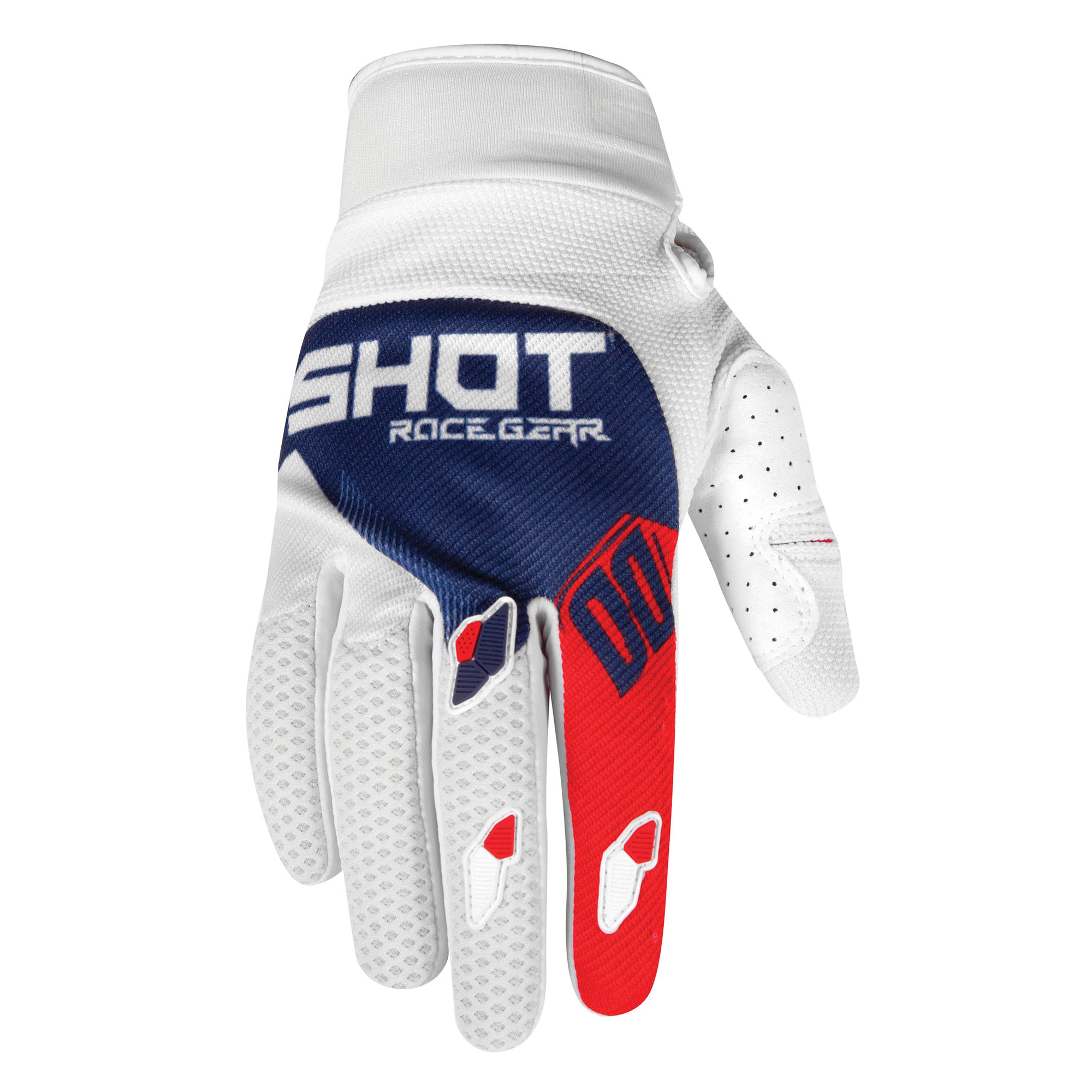 Shot Contact Gloves Trust Blue / Red  - FREE UK Delivery - Moto Central