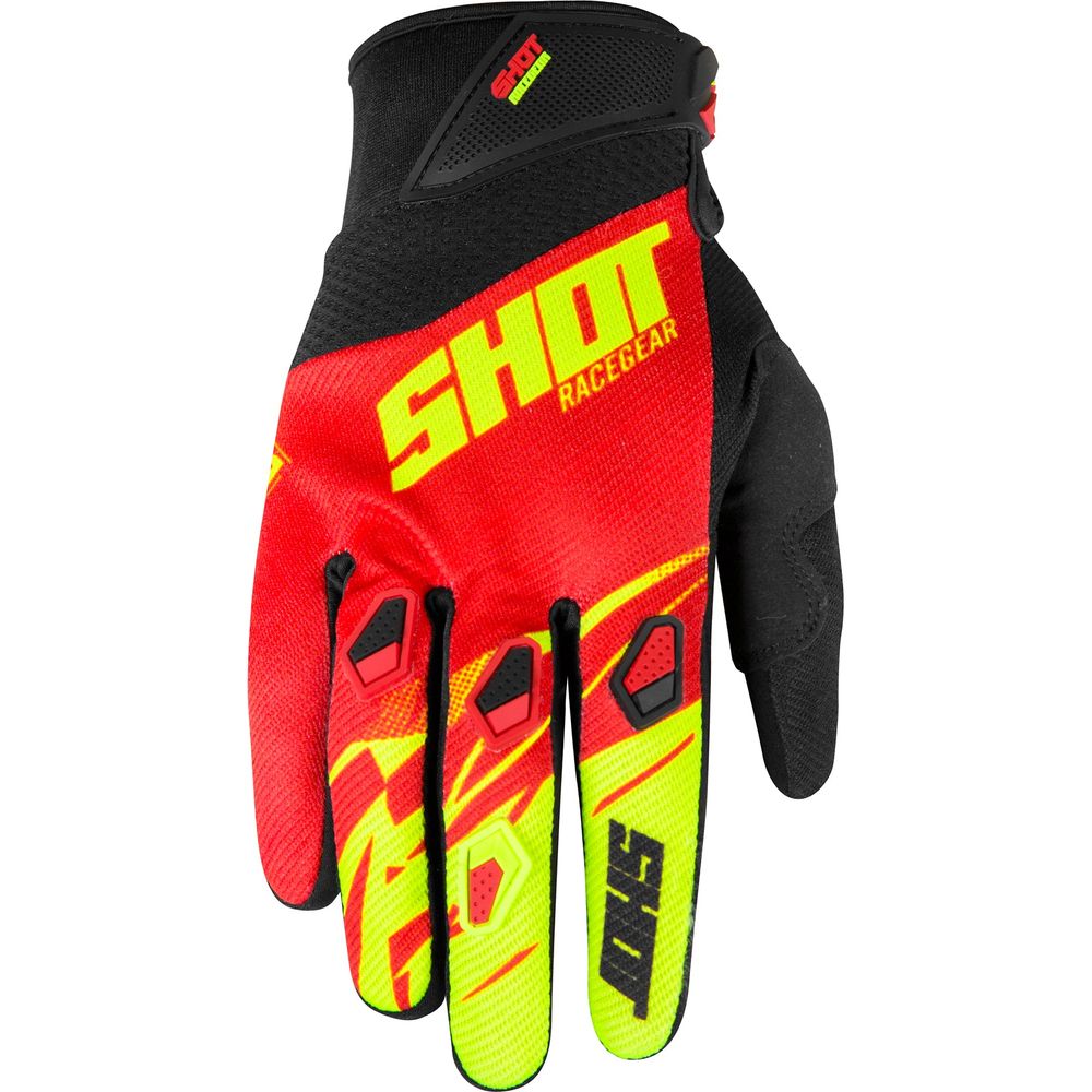 Shot Devo Gloves Ventury Red / Neon Yellow