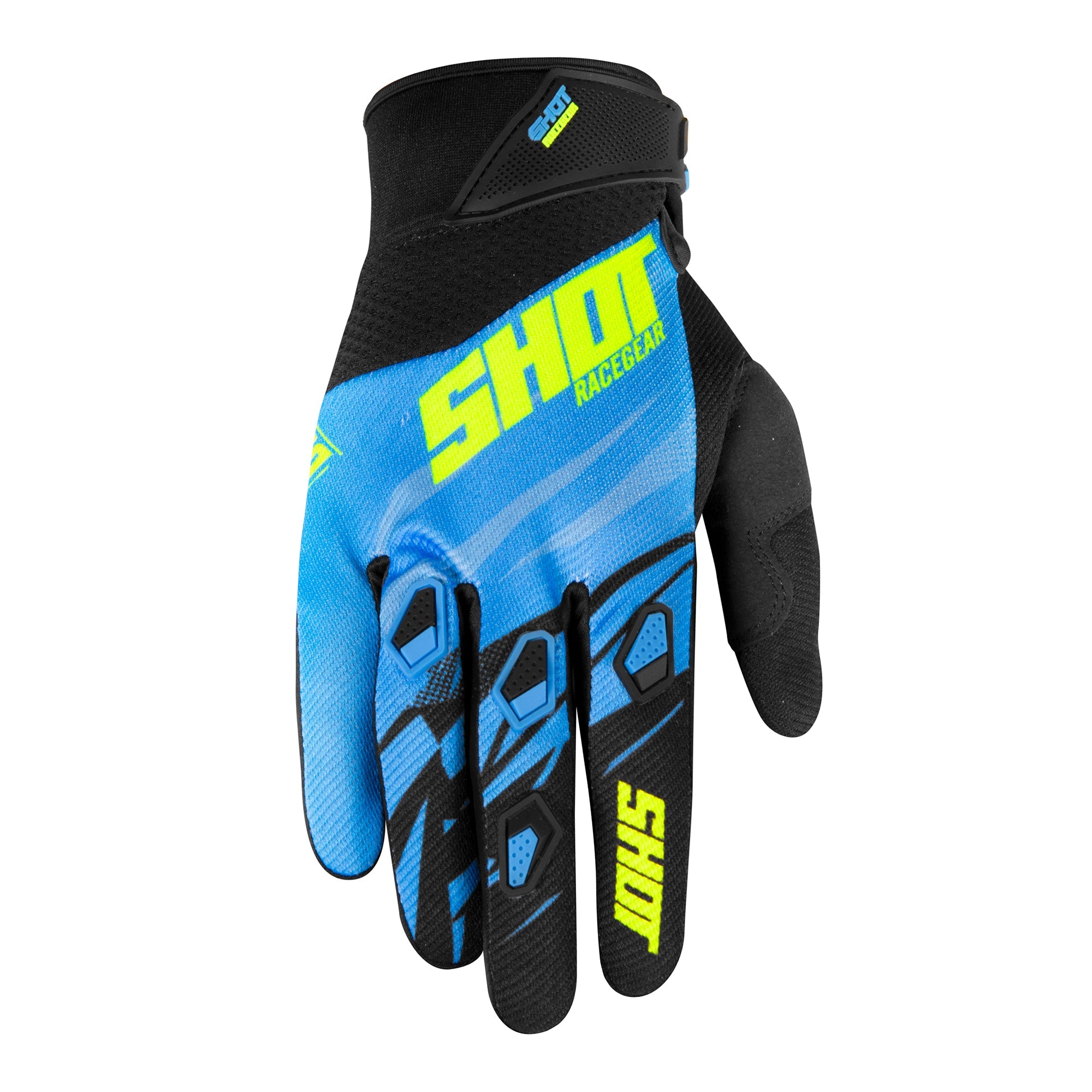 Shot Devo Kids Gloves Ventury Blue / Neon Yellow