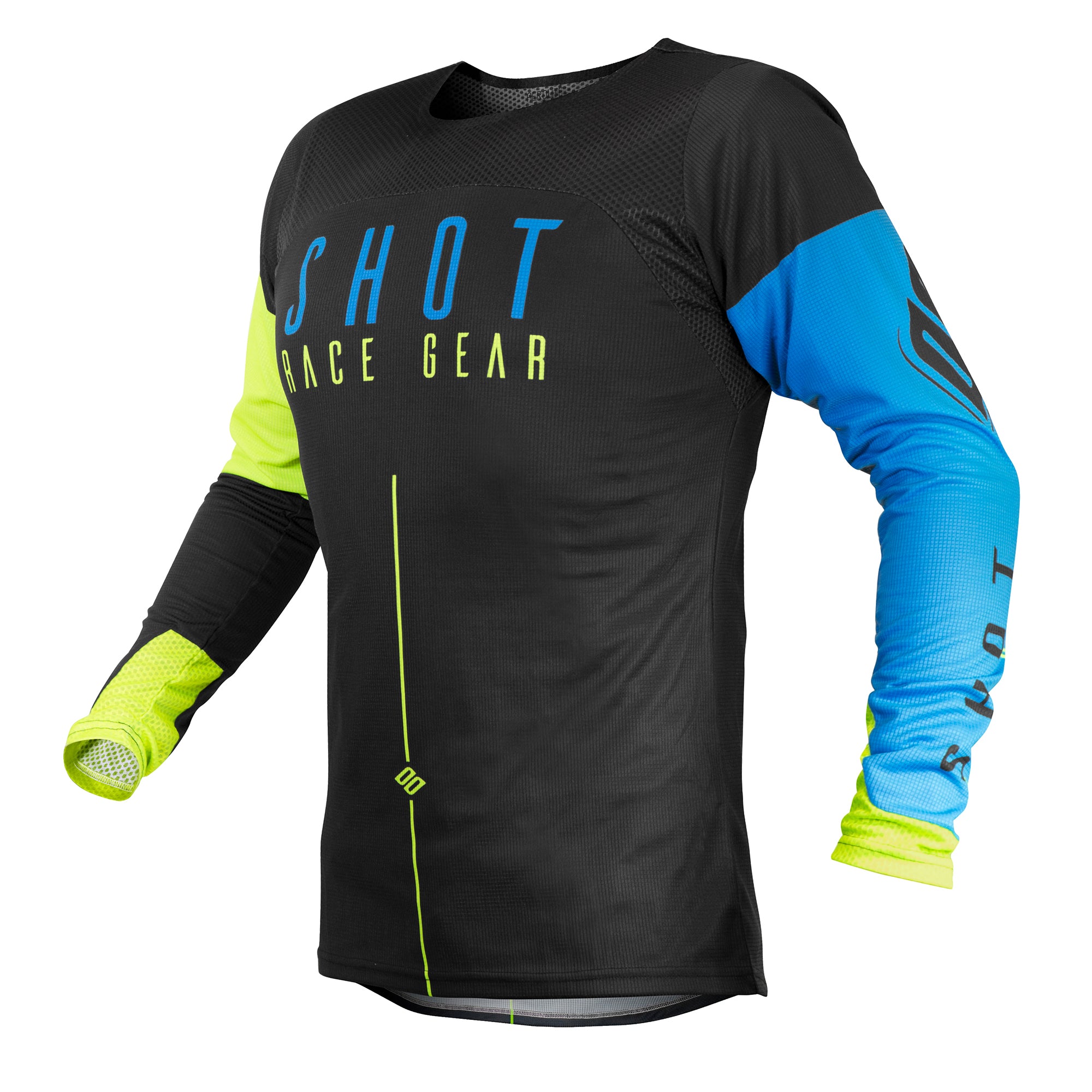 Shot Aerolite MX Jersey Alpha Blue / Neon Yellow  - FREE UK Delivery - Moto Central