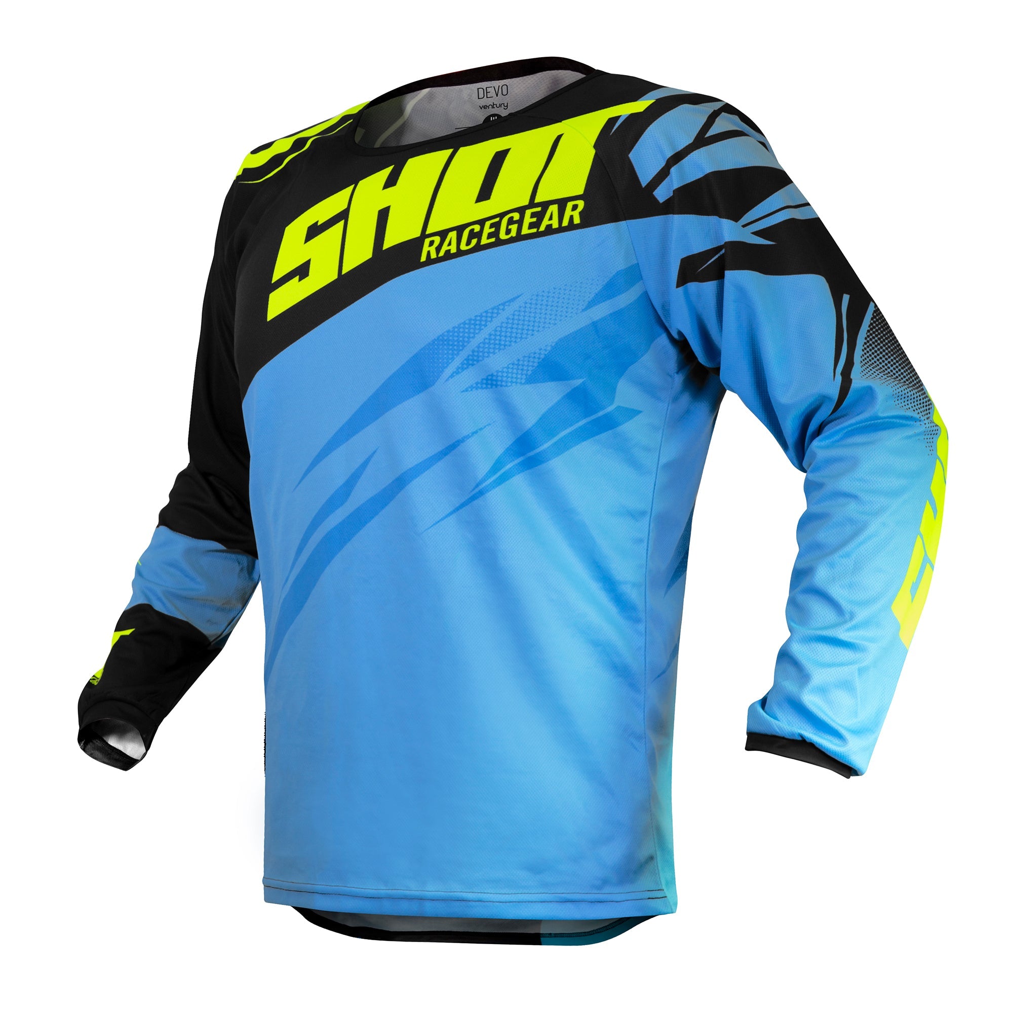 Shot Devo Kids MX Jersey Ventury Blue / Neon Yellow