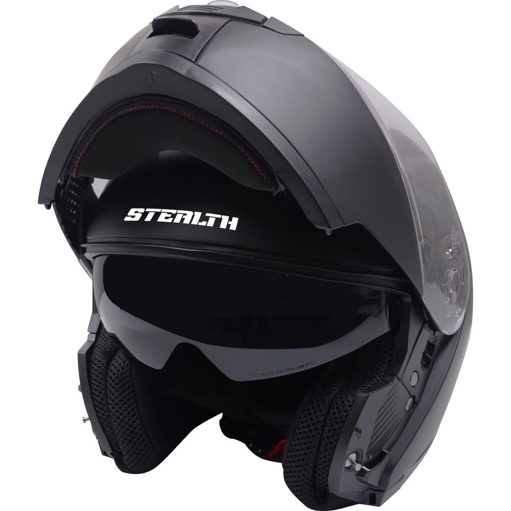 Stealth V159 Flip-Up Helmet Plain Matt Black