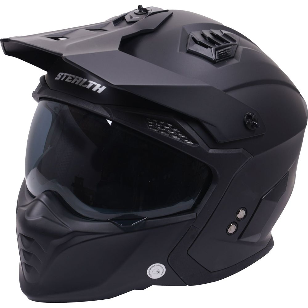 Stealth Fighter Multi Function Convertible Helmet Matt Black